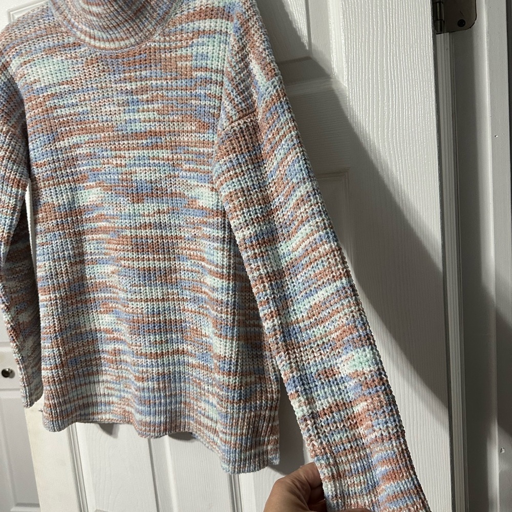 NWT Hippie Rose Multicolor Mock Neck Crocheted Sweater - Picture 7 of 16